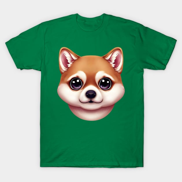 Shiba Inu Expressive Portrait T-Shirt by Art By Mojo